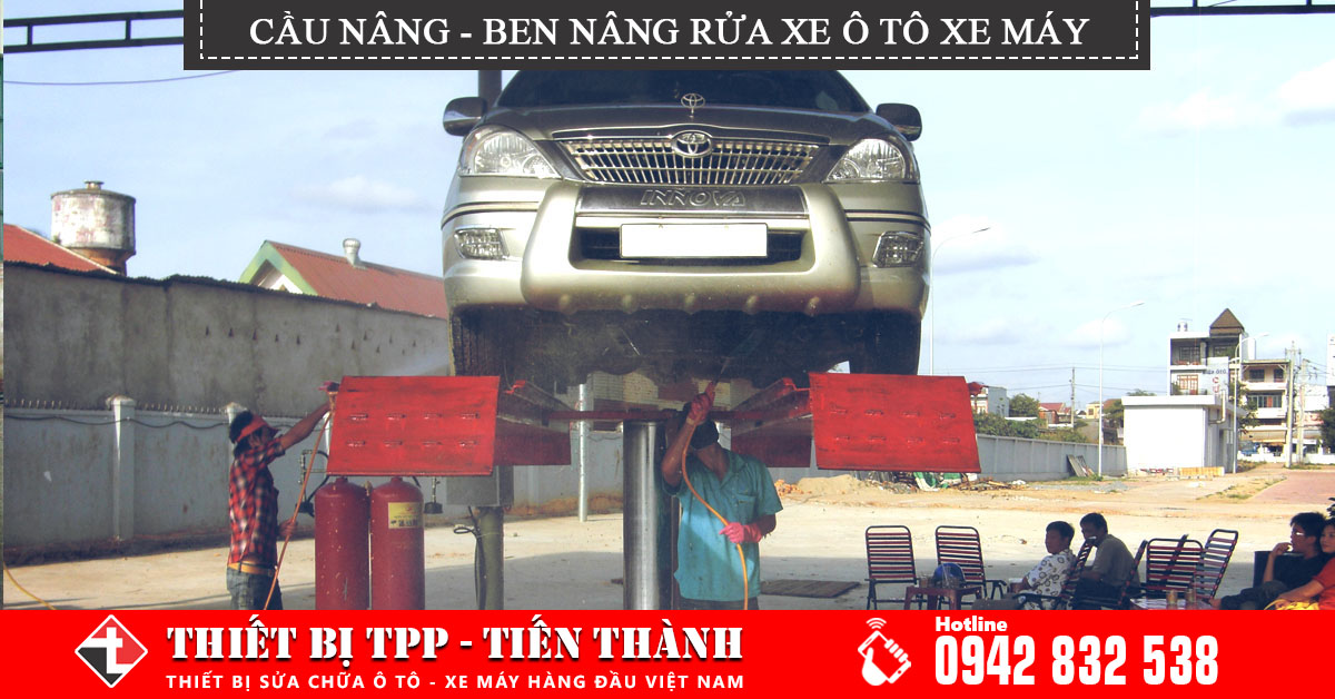 CẦU NÂNG RỬA XE Ô TÔ DU LỊCH - BEN NÂNG RỬA XE MÁY